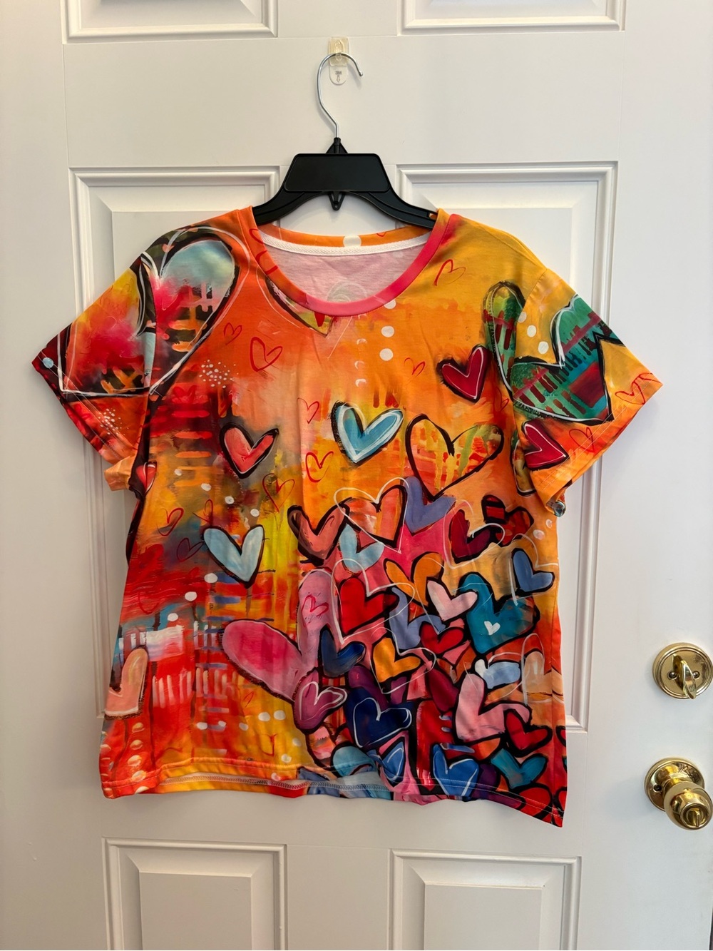 Bright Multicolor Heart Print Women’s Tee